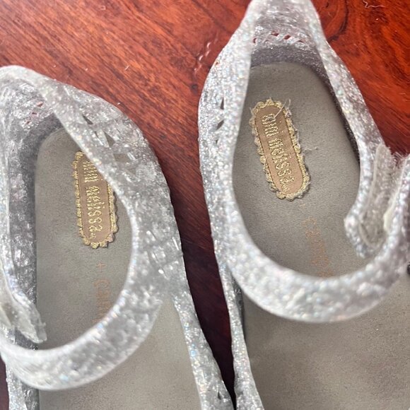 Mini Melissa Silver Campana Jelly Flats- Size 7 - Picture 3 of 7